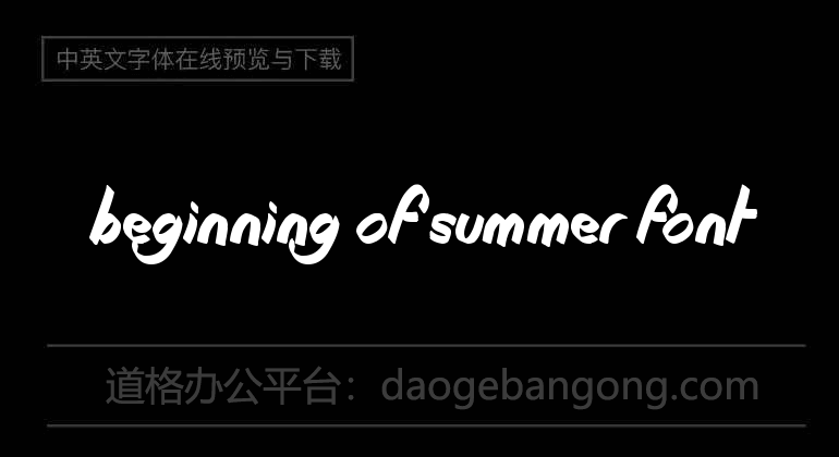 Beginning of Summer Font