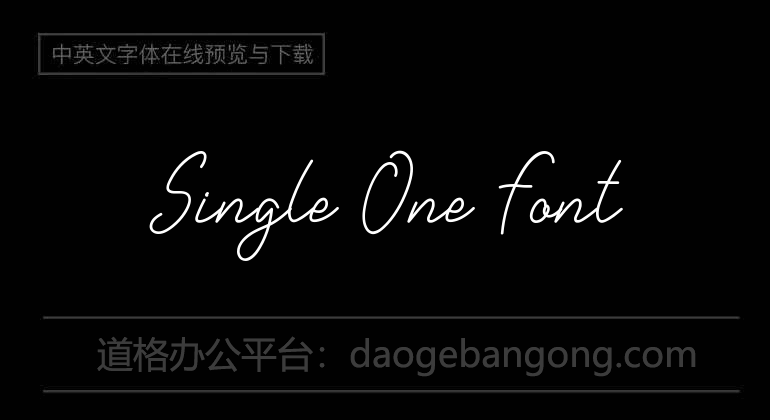 Single One Font