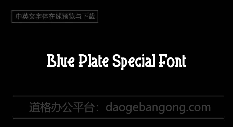 Blue Plate Special Font